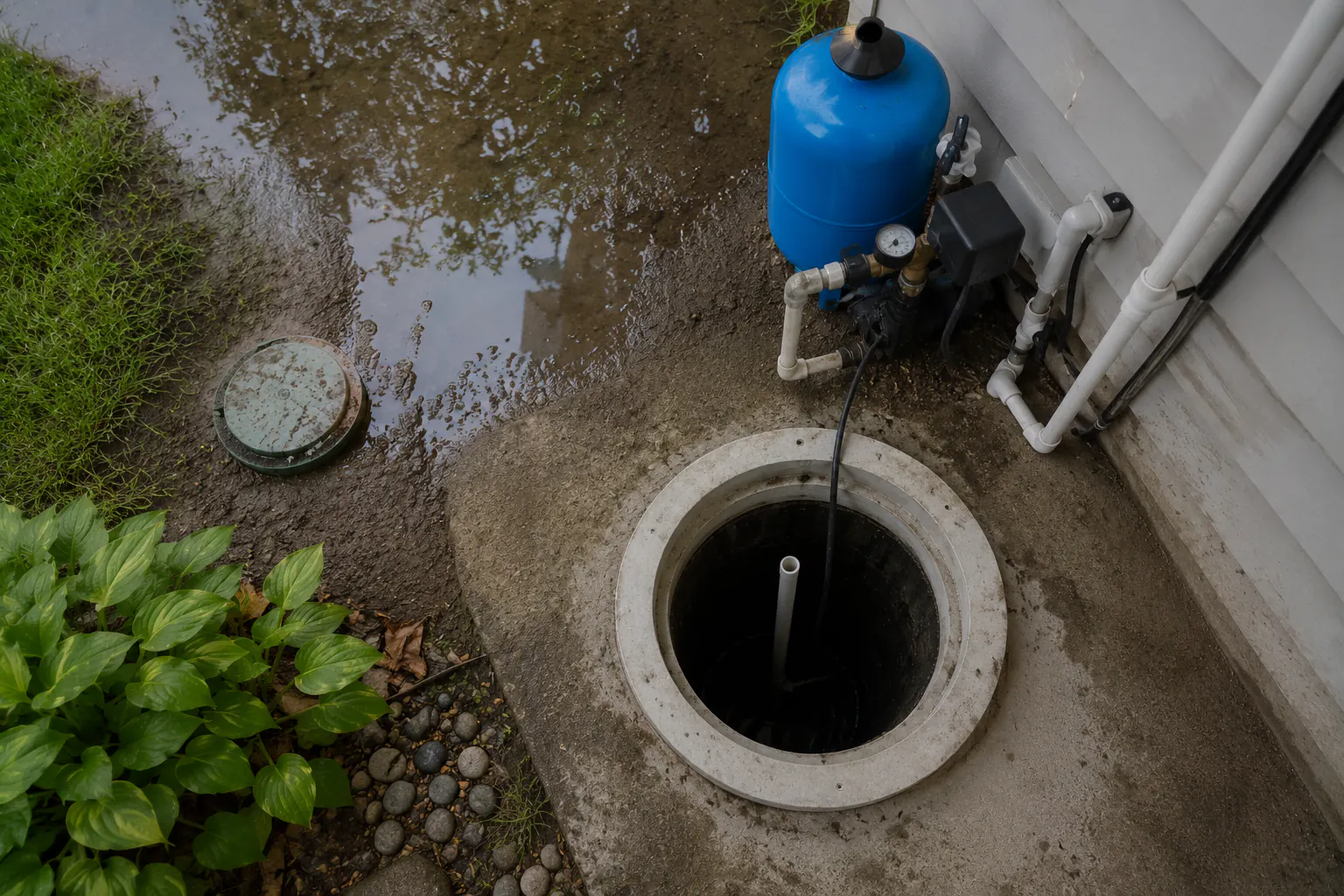 A kitchen faucet that is not running beside a sealed bottled-water case and a plain container during a water advisory.